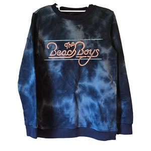 The Beach Boys Tie Dye Sweatshirt Blue Black Crewneck Retro Graphic Size Small